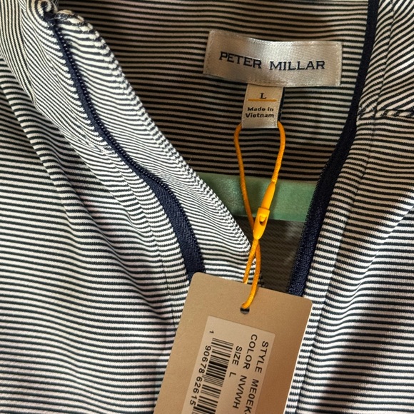 Peter Millar Perth Sugar Stripe Performance Quarter-Zip Golf Sport Men Size L - Picture 3 of 8